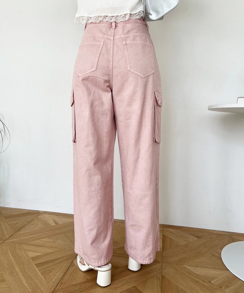 one after another NICE CLAUP（ワンアフターアナザーナイスクラップ）の「アソート加工カーゴパンツ（カーゴパンツ・レディース・ピンク/アイボリー系/ブラック系/ブルー系・FREE）」の7枚目の写真