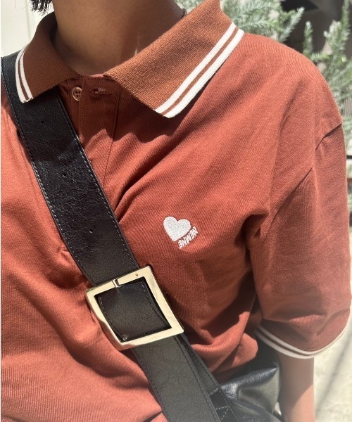 nemne store(ネンネストア)の「【低身長サイズあり】ハートポロシャツ(ポロシャツ・レディース・ライトブルー/アイボリー/ブラウン・MEDIUM/SMALL)」の22枚目の写真