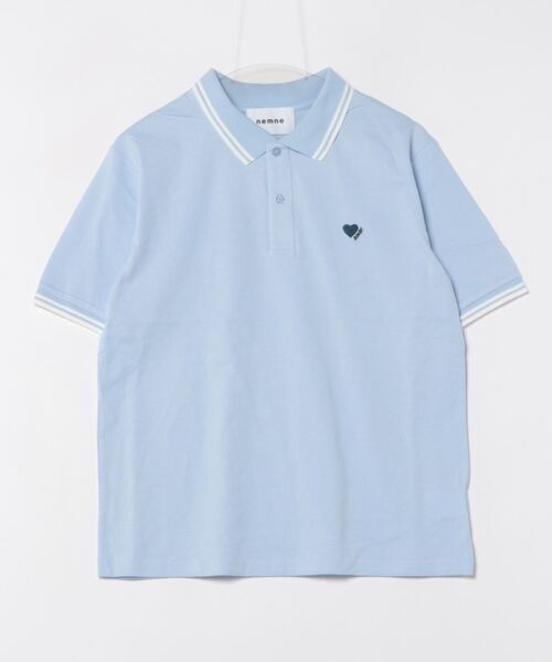 nemne store(ネンネストア)の「【低身長サイズあり】ハートポロシャツ(ポロシャツ・レディース・ライトブルー/アイボリー/ブラウン・MEDIUM/SMALL)」の5枚目の写真
