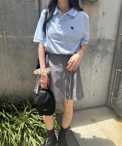 nemne store(ネンネストア)の「【低身長サイズあり】ハートポロシャツ(ポロシャツ・レディース・ライトブルー/アイボリー/ブラウン・MEDIUM/SMALL)」の14枚目の写真