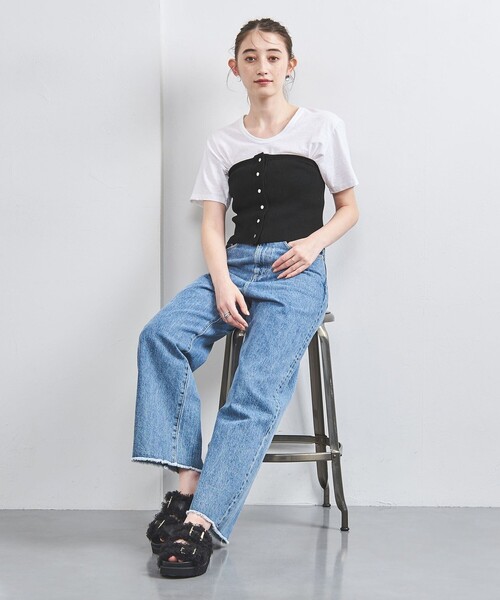 UNITED ARROWS(ユナイテッドアローズ)の「リブニット ビスチェ(チューブトップ・レディース・ダークグレー/ブラック・FREE)」の9枚目の写真