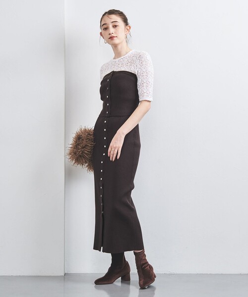 UNITED ARROWS(ユナイテッドアローズ)の「リブニット ビスチェ(チューブトップ・レディース・ダークグレー/ブラック・FREE)」の7枚目の写真