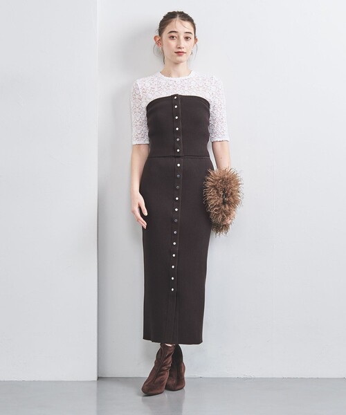 UNITED ARROWS(ユナイテッドアローズ)の「リブニット ビスチェ(チューブトップ・レディース・ダークグレー/ブラック・FREE)」の5枚目の写真