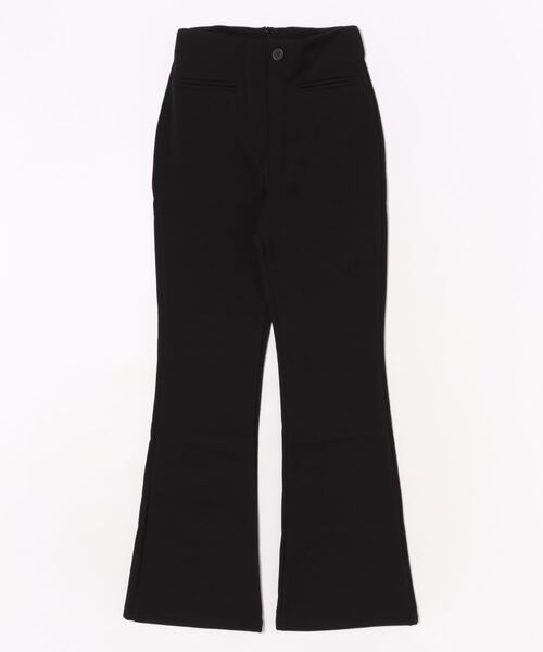 セール】選べる2タイプ ソリッドカラー ハイウエスト シンプル フレア