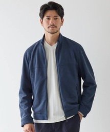 ストレッチフェイクスエードスタンドカラーブルゾン