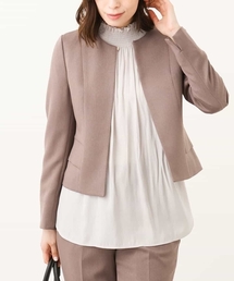 パンツスーツ ノーカラージャケット」に該当するブラウン/茶色系の