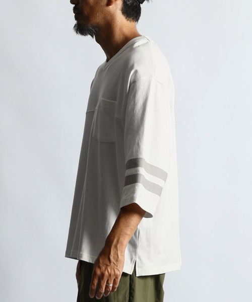 セール】FOOTBALL 3/4 SLEEVE TEE：7分袖 フットボール Vネック