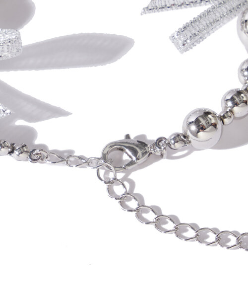 WHO'S WHO gallery（フーズフーギャラリー）の「リボンシルバーボールブレス（ブレスレット・レディース・オフホワイト/ブラック・FREE）」の9枚目の写真