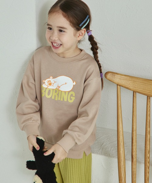 pairmanon（ペアマノン）の「裏毛 選べる8デザイン ポップ プリントトレーナー（スウェット・キッズ・ホワイト系その他/パープル系その他/ベージュ系その他2/ブルー系その他4/ブルー系その他2/ピンク系その他/ブルー系その他3/グレー系その他/イエロー系その他/ベージュ系その他/グリーン系その他/ブルー系その他/グリーン系その他2/ピンク系その他2/ブラック系その他/オレンジ系その他・110/150/140/120/90/100/130）」の4枚目の写真