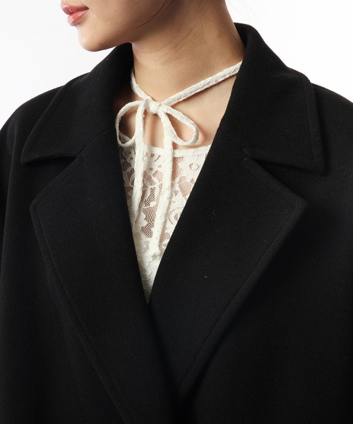 SPIRALGIRL（スパイラルガール）の「ロングチェスターコート（チェスターコート・レディース・ブラック/グリーン・FREE）」の18枚目の写真