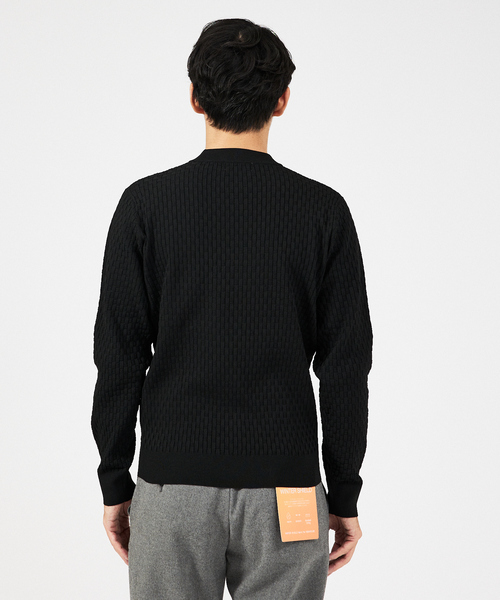 ABAHOUSE GRAY(アバハウスグレイ)の「【ハイストレッチ】幾何学 ジャガード クルーネックニット(ニット/セーター・メンズ・ブラック/ホワイト/ネイビー/モカ・48/46)」の7枚目の写真