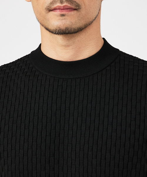 ABAHOUSE GRAY(アバハウスグレイ)の「【ハイストレッチ】幾何学 ジャガード クルーネックニット(ニット/セーター・メンズ・ブラック/ホワイト/ネイビー/モカ・48/46)」の8枚目の写真