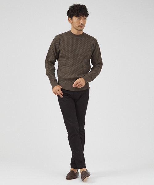 ABAHOUSE GRAY(アバハウスグレイ)の「【ハイストレッチ】幾何学 ジャガード クルーネックニット(ニット/セーター・メンズ・ブラック/ホワイト/ネイビー/モカ・48/46)」の15枚目の写真