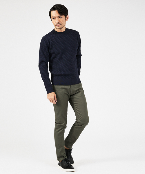 ABAHOUSE GRAY(アバハウスグレイ)の「【ハイストレッチ】幾何学 ジャガード クルーネックニット(ニット/セーター・メンズ・ブラック/ホワイト/ネイビー/モカ・48/46)」の18枚目の写真