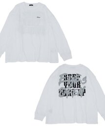【大人向けサイズあり】【STREET】リフレクタープリントビッグ長袖Tシャツ