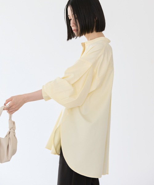 セール】イージーケアバンドカラーWポケットロングシャツ（シャツ