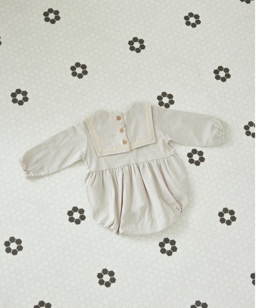 pairmanon（ペアマノン）の「【ベビー】セーラー レース ロンパース（ロンパース・キッズ・アイボリー/カーキ/マスタード/ダークブルー・70/80）」の5枚目の写真