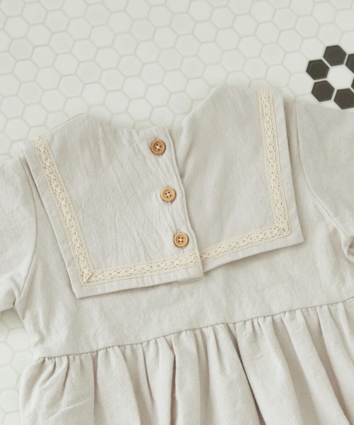 pairmanon（ペアマノン）の「【ベビー】セーラー レース ロンパース（ロンパース・キッズ・アイボリー/カーキ/マスタード/ダークブルー・70/80）」の8枚目の写真