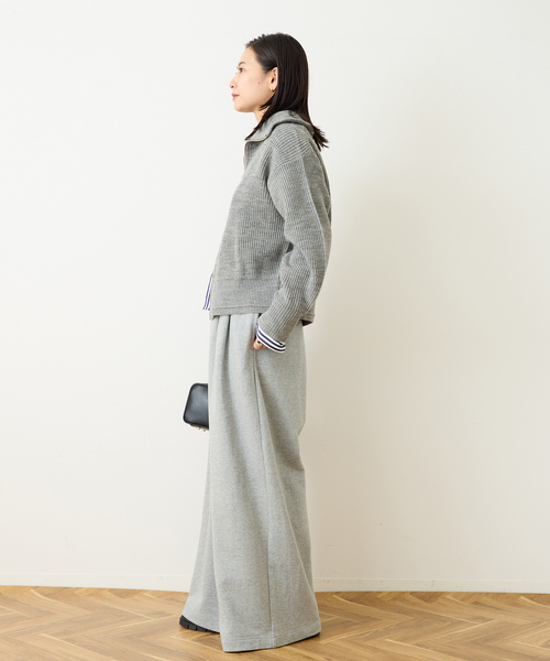 JOURNAL STANDARD（ジャーナルスタンダード）の「フレンチメリノドライバーズジャケット（ニット/セーター・レディース・ブラウン/チャコールグレー・FREE）」の6枚目の写真