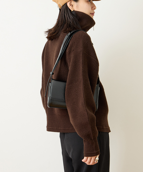 JOURNAL STANDARD（ジャーナルスタンダード）の「フレンチメリノドライバーズジャケット（ニット/セーター・レディース・ブラウン/チャコールグレー・FREE）」の14枚目の写真