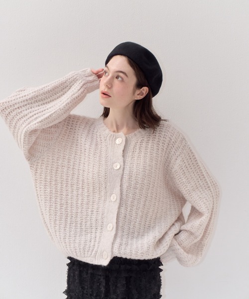 muguet(ミュゲ)の「ルーズニットカーディガン(カーディガン/ボレロ・レディース・ピンクベージュ/アイボリー/ピンク・FREE)」の6枚目の写真