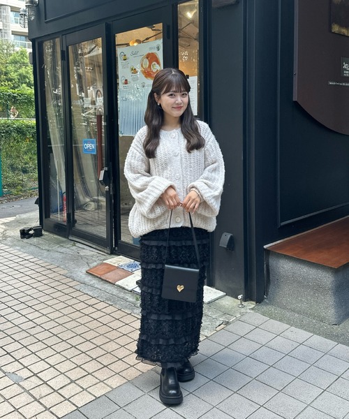 muguet(ミュゲ)の「ルーズニットカーディガン(カーディガン/ボレロ・レディース・ピンクベージュ/アイボリー/ピンク・FREE)」の14枚目の写真