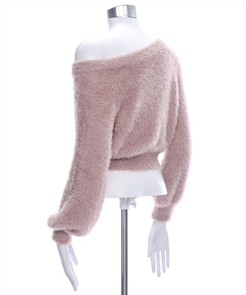 clear（クリア）の「2wayワンショル&ボートネックフェザーニット [女性らしいシルエット]（ニット/セーター・レディース・ピンク系その他/ブラック/アイボリー/レッド/チャコールグレー・F）」の9枚目の写真