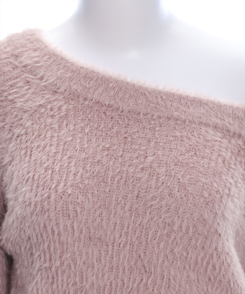 clear（クリア）の「2wayワンショル&ボートネックフェザーニット [女性らしいシルエット]（ニット/セーター・レディース・ピンク系その他/ブラック/アイボリー/レッド/チャコールグレー・F）」の11枚目の写真