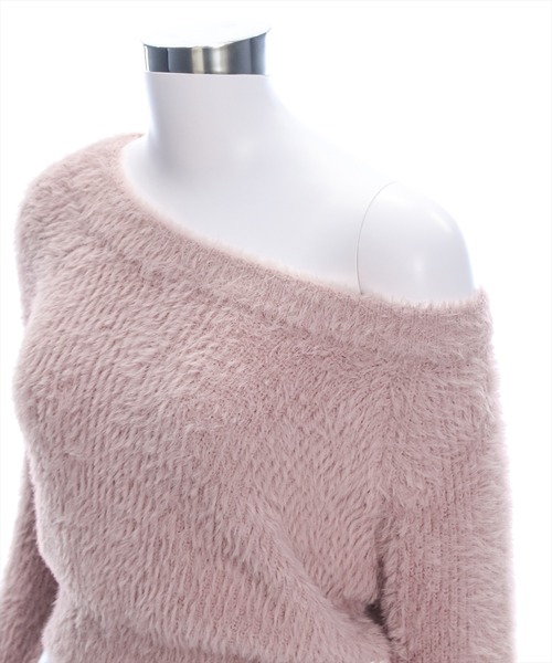 clear（クリア）の「2wayワンショル&ボートネックフェザーニット [女性らしいシルエット]（ニット/セーター・レディース・ピンク系その他/ブラック/アイボリー/レッド/チャコールグレー・F）」の12枚目の写真