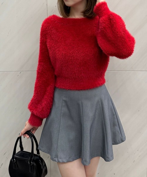 clear（クリア）の「2wayワンショル&ボートネックフェザーニット [女性らしいシルエット]（ニット/セーター・レディース・ピンク系その他/ブラック/アイボリー/レッド/チャコールグレー・F）」の17枚目の写真