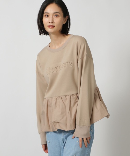 LAKOLE（ラコレ）の「布帛切替ペプラムプルオーバー / 149367（スウェット・レディース・ブラウン系その他/アイボリー/ブラック・FREE）」の3枚目の写真