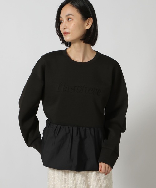 LAKOLE（ラコレ）の「布帛切替ペプラムプルオーバー / 149367（スウェット・レディース・ブラウン系その他/アイボリー/ブラック・FREE）」の2枚目の写真