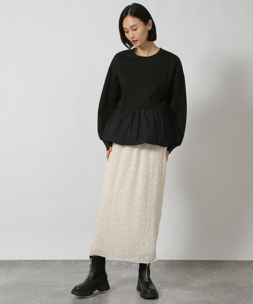 LAKOLE（ラコレ）の「布帛切替ペプラムプルオーバー / 149367（スウェット・レディース・ブラウン系その他/アイボリー/ブラック・FREE）」の4枚目の写真