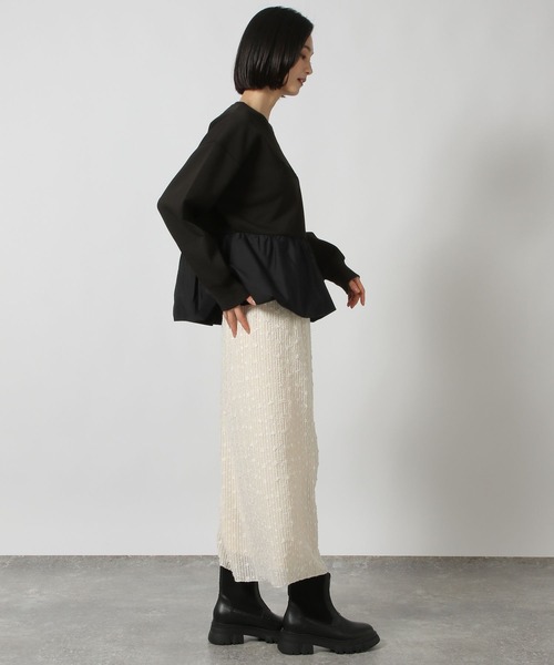 LAKOLE（ラコレ）の「布帛切替ペプラムプルオーバー / 149367（スウェット・レディース・ブラウン系その他/アイボリー/ブラック・FREE）」の6枚目の写真