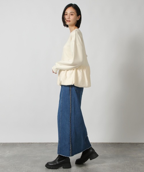 LAKOLE（ラコレ）の「布帛切替ペプラムプルオーバー / 149367（スウェット・レディース・ブラウン系その他/アイボリー/ブラック・FREE）」の15枚目の写真