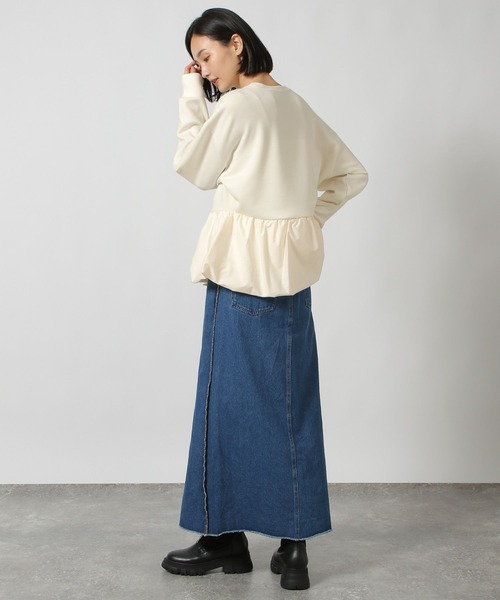 LAKOLE（ラコレ）の「布帛切替ペプラムプルオーバー / 149367（スウェット・レディース・ブラウン系その他/アイボリー/ブラック・FREE）」の16枚目の写真