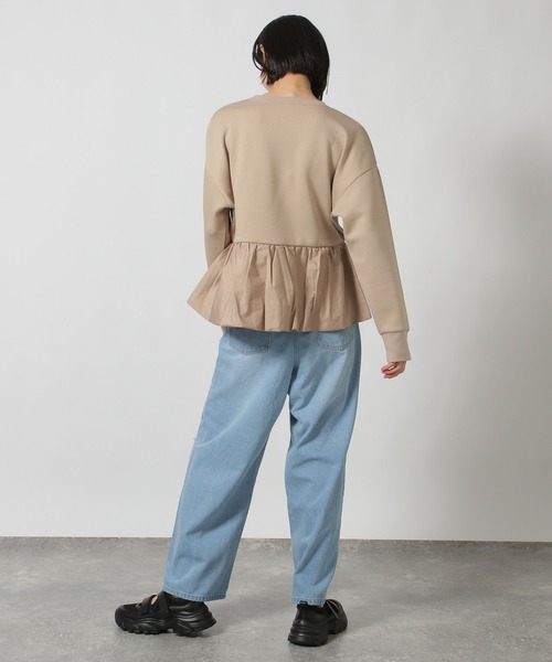 LAKOLE（ラコレ）の「布帛切替ペプラムプルオーバー / 149367（スウェット・レディース・ブラウン系その他/アイボリー/ブラック・FREE）」の11枚目の写真