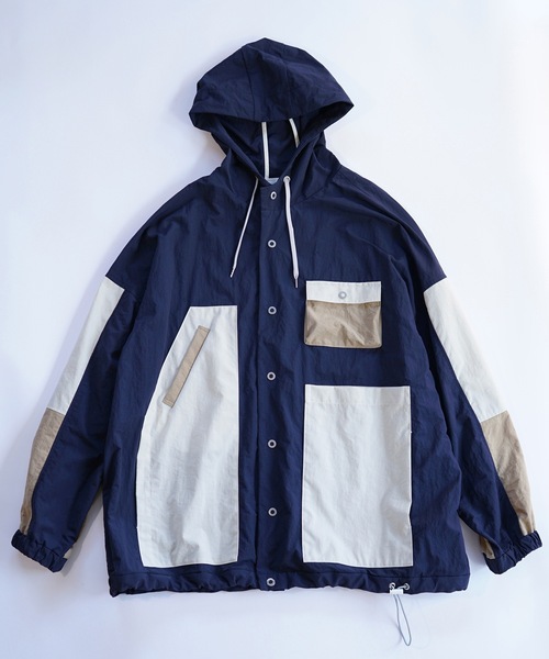 sneeuw スニュウ パネルパーカー sneeuw（スニュウ）の「sneuuw パネルパーカー（grey