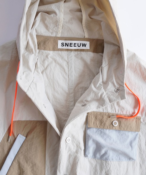 sneeuw スニュウ パネルパーカー sneeuw（スニュウ）の「sneuuw パネルパーカー（grey