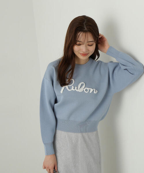 PROPORTION BODY DRESSING(プロポーションボディドレッシング)の「ロゴコード刺繍ニット / 1214270115(ニット/セーター・レディース・ブルー/ブラック/ホワイト系その他・FREE)」の9枚目の写真