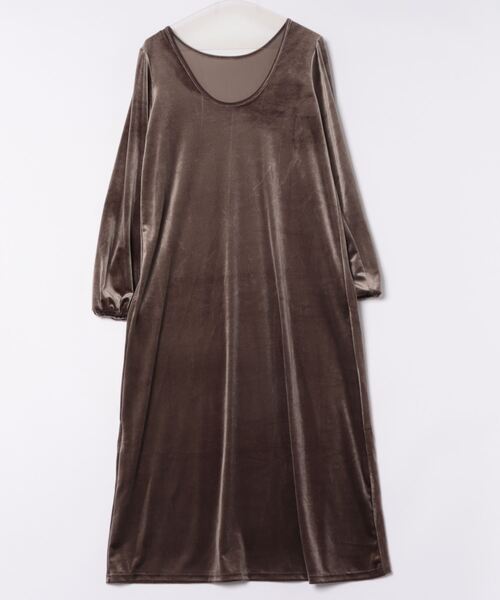 STYLEBLOCK（スタイルブロック）の「ベロアバックオープンワンピース（ワンピース・レディース・グレー/グレイッシュベージュ/ブラック・M）」の4枚目の写真