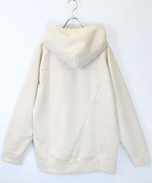 Starting Over(スターティングオーバー)の「faux suede switching design cutsew/スウェードタッチ 切り替えデザイン パーカー(パーカー・メンズ・オフホワイト/チャコールグレー/ブラック/グレイッシュベージュ/サックスブルー・M/L/XL)」の6枚目の写真