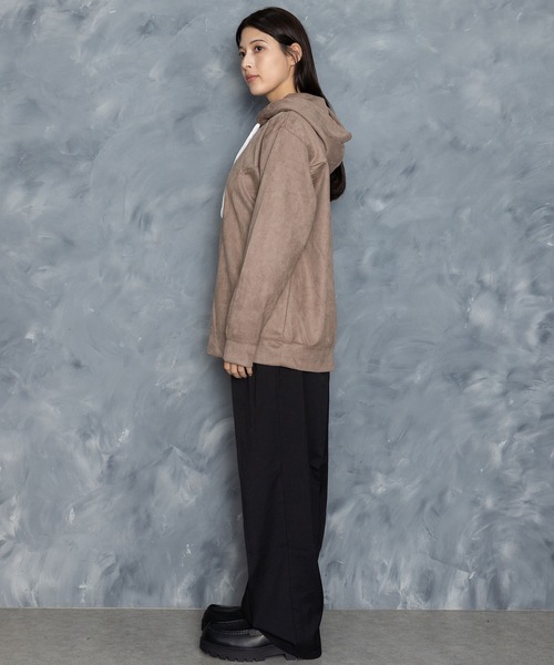 Starting Over(スターティングオーバー)の「faux suede switching design cutsew/スウェードタッチ 切り替えデザイン パーカー(パーカー・メンズ・オフホワイト/チャコールグレー/ブラック/グレイッシュベージュ/サックスブルー・M/L/XL)」の19枚目の写真