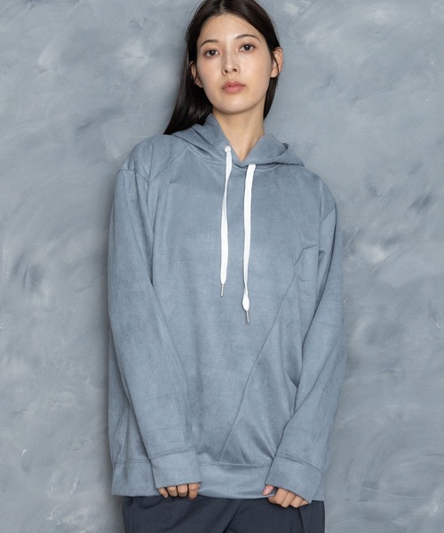 Starting Over(スターティングオーバー)の「faux suede switching design cutsew/スウェードタッチ 切り替えデザイン パーカー(パーカー・メンズ・オフホワイト/チャコールグレー/ブラック/グレイッシュベージュ/サックスブルー・M/L/XL)」の17枚目の写真