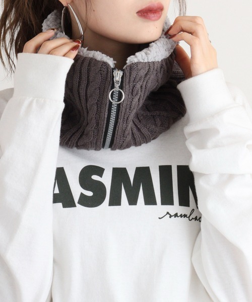 FUNALIVE(ファンアライブ)の「裏ボアネックウォーマー(ネックウォーマー/スヌード・レディース・チャコールグレー/アイボリー/ブラック/ベージュ・FREE)」の3枚目の写真