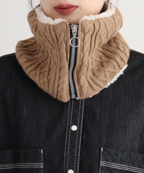 FUNALIVE(ファンアライブ)の「裏ボアネックウォーマー(ネックウォーマー/スヌード・レディース・チャコールグレー/アイボリー/ブラック/ベージュ・FREE)」の9枚目の写真