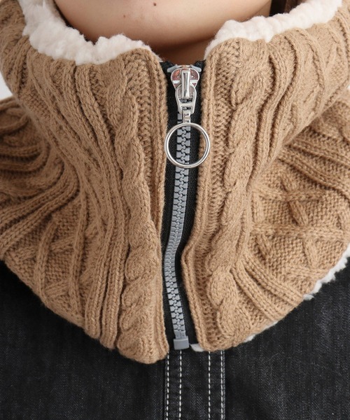 FUNALIVE(ファンアライブ)の「裏ボアネックウォーマー(ネックウォーマー/スヌード・レディース・チャコールグレー/アイボリー/ブラック/ベージュ・FREE)」の12枚目の写真