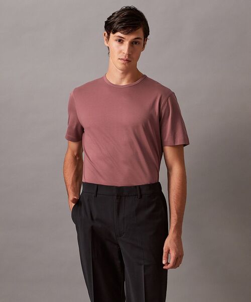 Calvin Klein（カルバン・クライン）の「Tシャツ - [Cha Eun-woo / チャ・ウヌ着用商品]クルーネックショートスリーブTシャツ（Tシャツ/カットソー・メンズ・レッド系その他/ブラック系/グレイッシュベージュ/アイボリー/ブラック・M/L/S/XS/XL）」の6枚目の写真