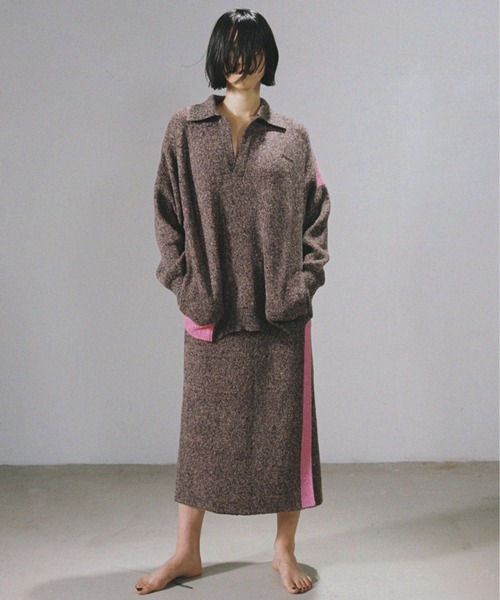 PAMM パム　スキッパーニット　ピンク PAMM（パム）の「PAMMのスキッパーニット（ニット/セーター