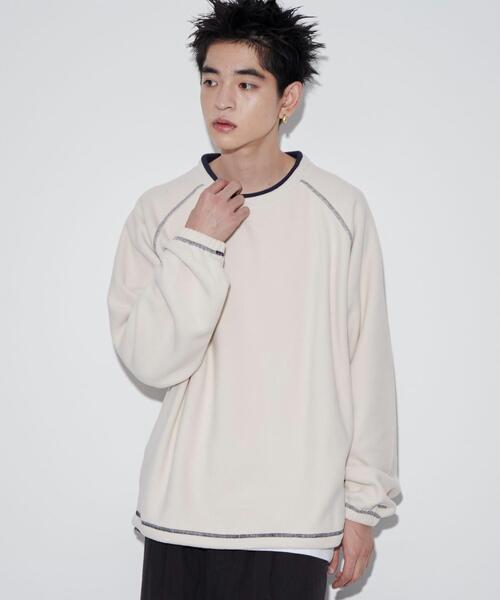 DISCUS(ディスカス)の「WEGO/DISCUSフリースラグランプルオーバー(スウェット・メンズ・アイボリー/ネイビー・MEDIUM/LARGE)」の16枚目の写真